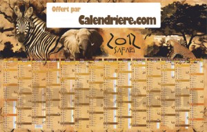 Calendrier 2018 gratuit Calendrier 2012 Safari Afrique