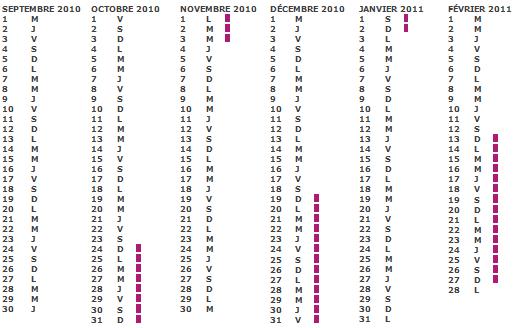 Calendrier scolaire 2010 2011 zone C Calendrier scolaire 2010 2011 zone C