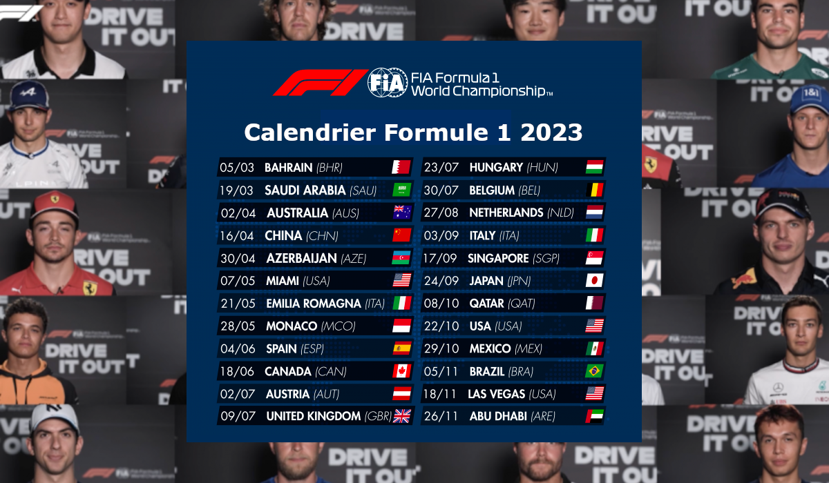 Formule Grand Prix 2023 Calendrier DIN A3 Le Calendrier Mural Pour Tous