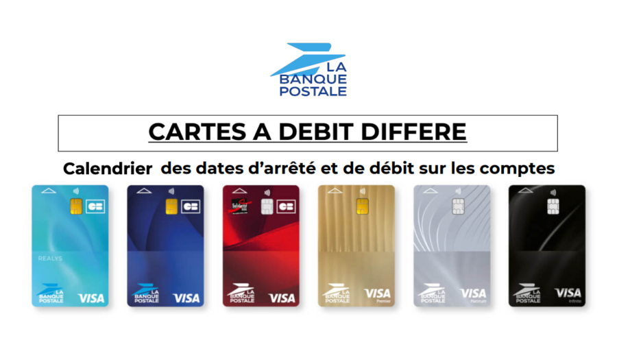 Calendrier carte débit différé La Banque Postale