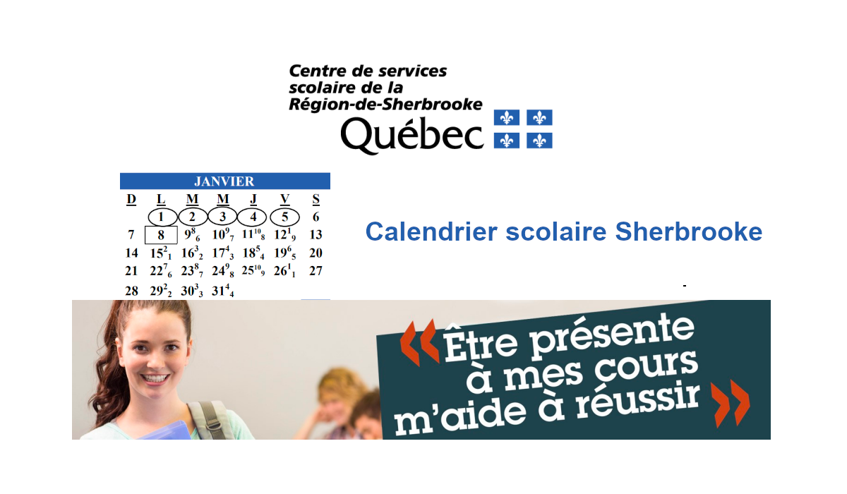 Calendrier scolaire Sherbrooke 2023 2024 CSSRS